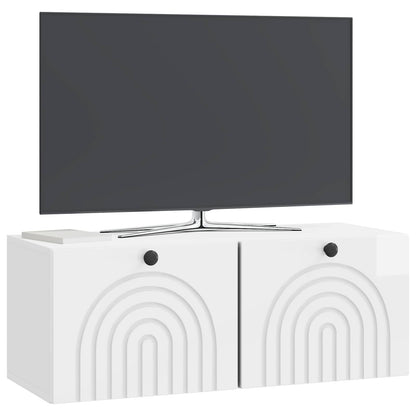 Wall-Mounted TV Cabinet High Gloss White 78.5 x 31 x 30 cm