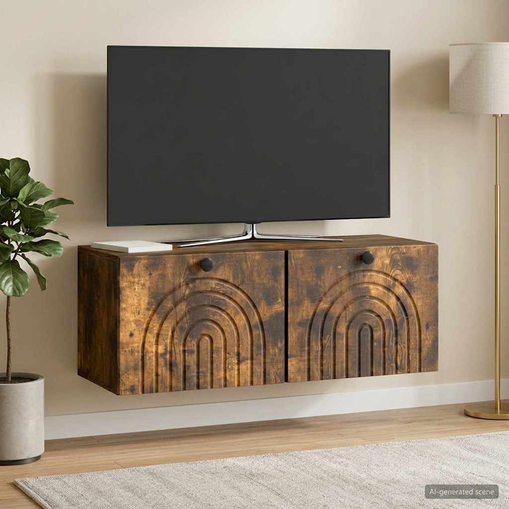 Wall-Mounted TV Cabinet Smoked Oak 78.5 x 31 x 30 cm