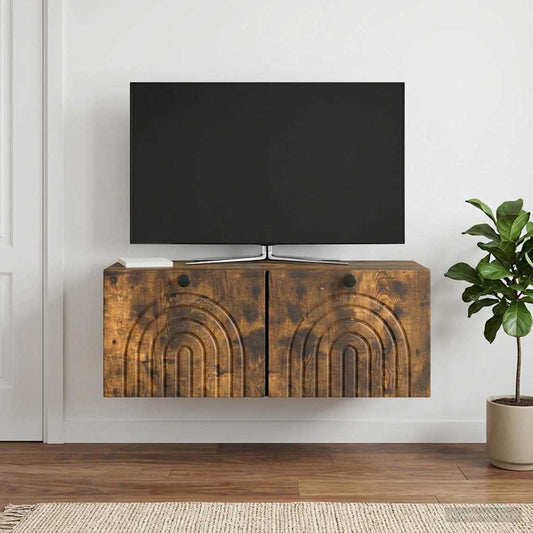 Wall-Mounted TV Cabinet Smoked Oak 78.5 x 31 x 30 cm