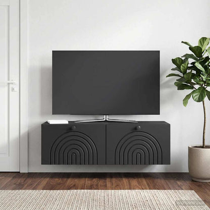 Wall-Mounted TV Cabinet Black 98 x 31 x 30 cm Engineered Wood