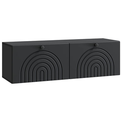 Wall-Mounted TV Cabinet Black 98 x 31 x 30 cm Engineered Wood