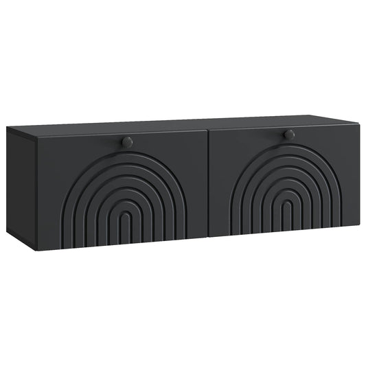 Wall-Mounted TV Cabinet Black 98 x 31 x 30 cm Engineered Wood