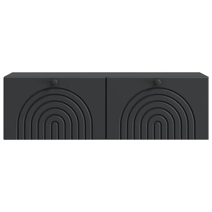 Wall-Mounted TV Cabinet Black 98 x 31 x 30 cm Engineered Wood