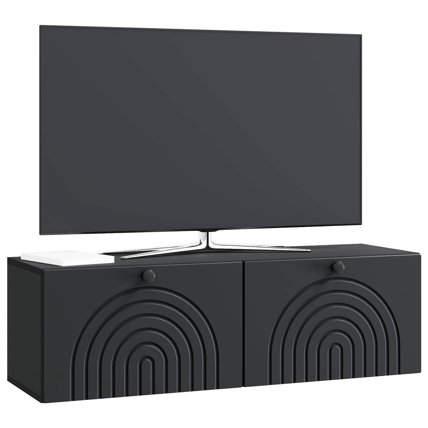 Wall-Mounted TV Cabinet Black 98 x 31 x 30 cm Engineered Wood