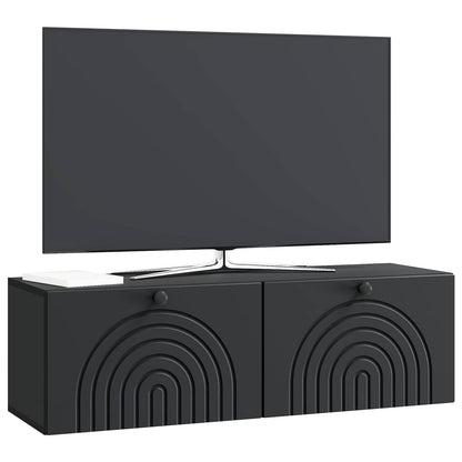 Wall-Mounted TV Cabinet Black 98 x 31 x 30 cm Engineered Wood