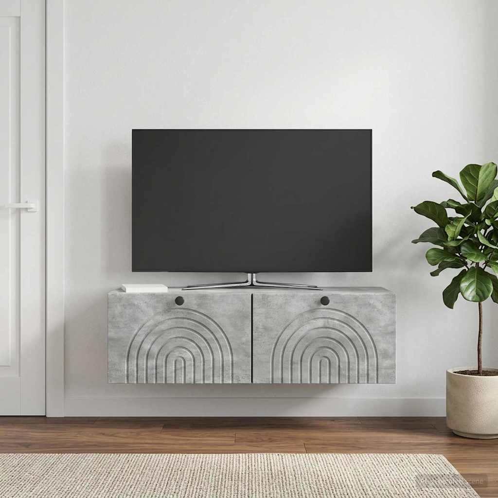 Wall-Mounted TV Cabinet Concrete Grey 98 x 31 x 30 cm