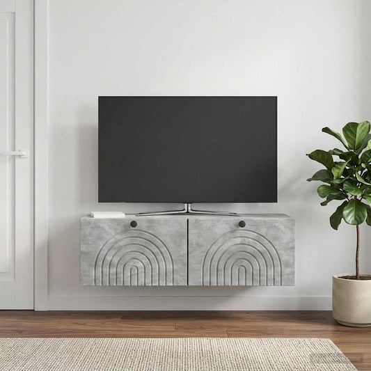 Wall-Mounted TV Cabinet Concrete Grey 98 x 31 x 30 cm