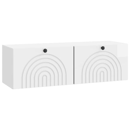 Wall-Mounted TV Cabinet High Gloss White 98 x 31 x 30 cm