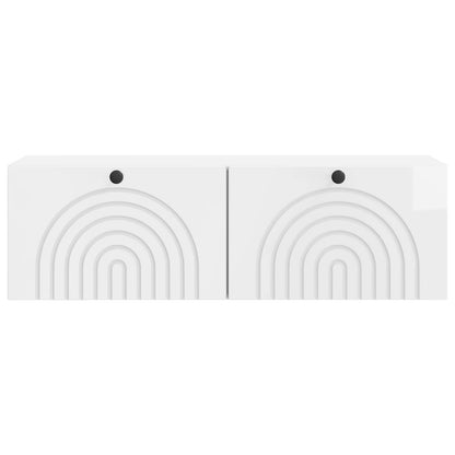 Wall-Mounted TV Cabinet High Gloss White 98 x 31 x 30 cm