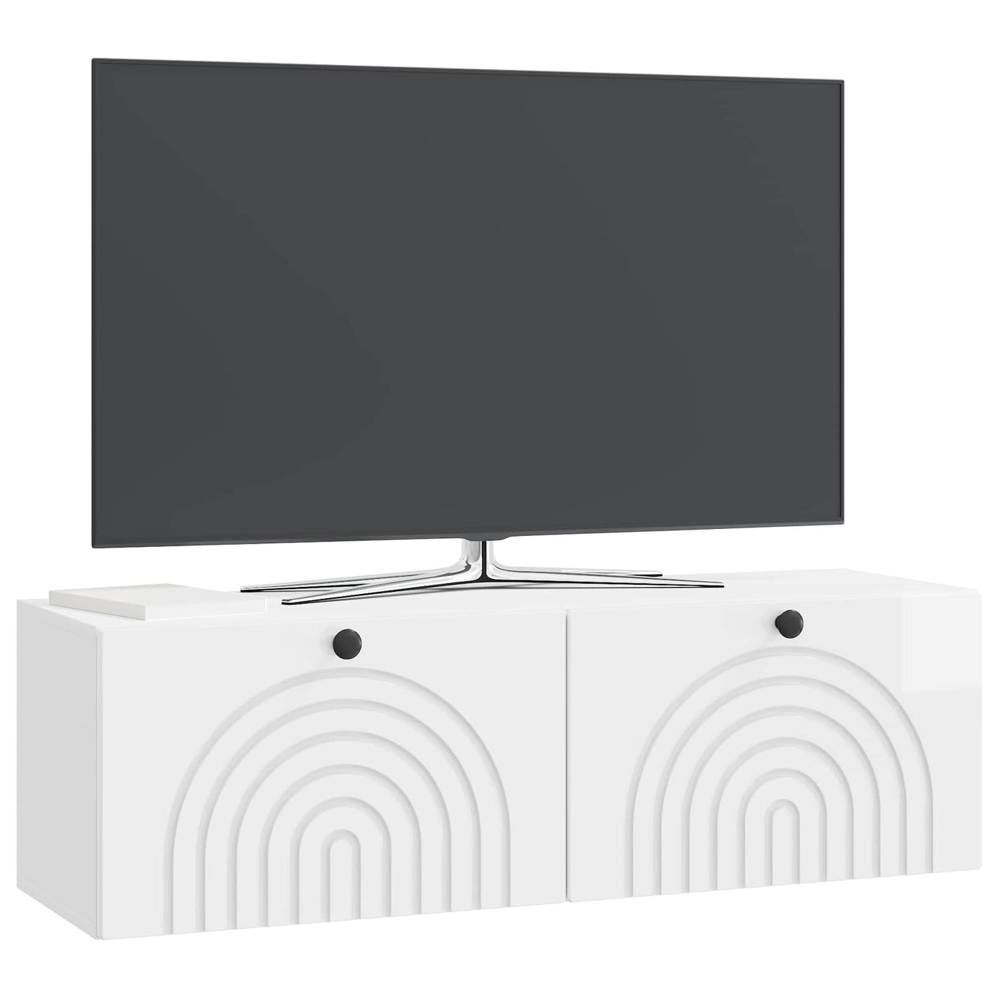 Wall-Mounted TV Cabinet High Gloss White 98 x 31 x 30 cm