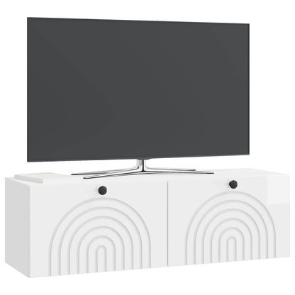 Wall-Mounted TV Cabinet High Gloss White 98 x 31 x 30 cm