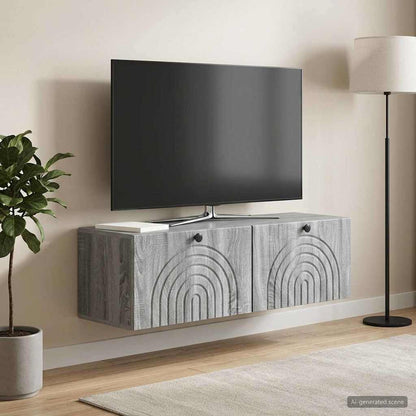 Wall-Mounted TV Cabinet Grey Sonoma 98 x 31 x 30 cm
