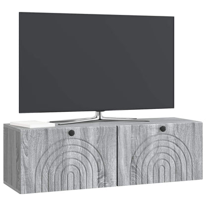 Wall-Mounted TV Cabinet Grey Sonoma 98 x 31 x 30 cm