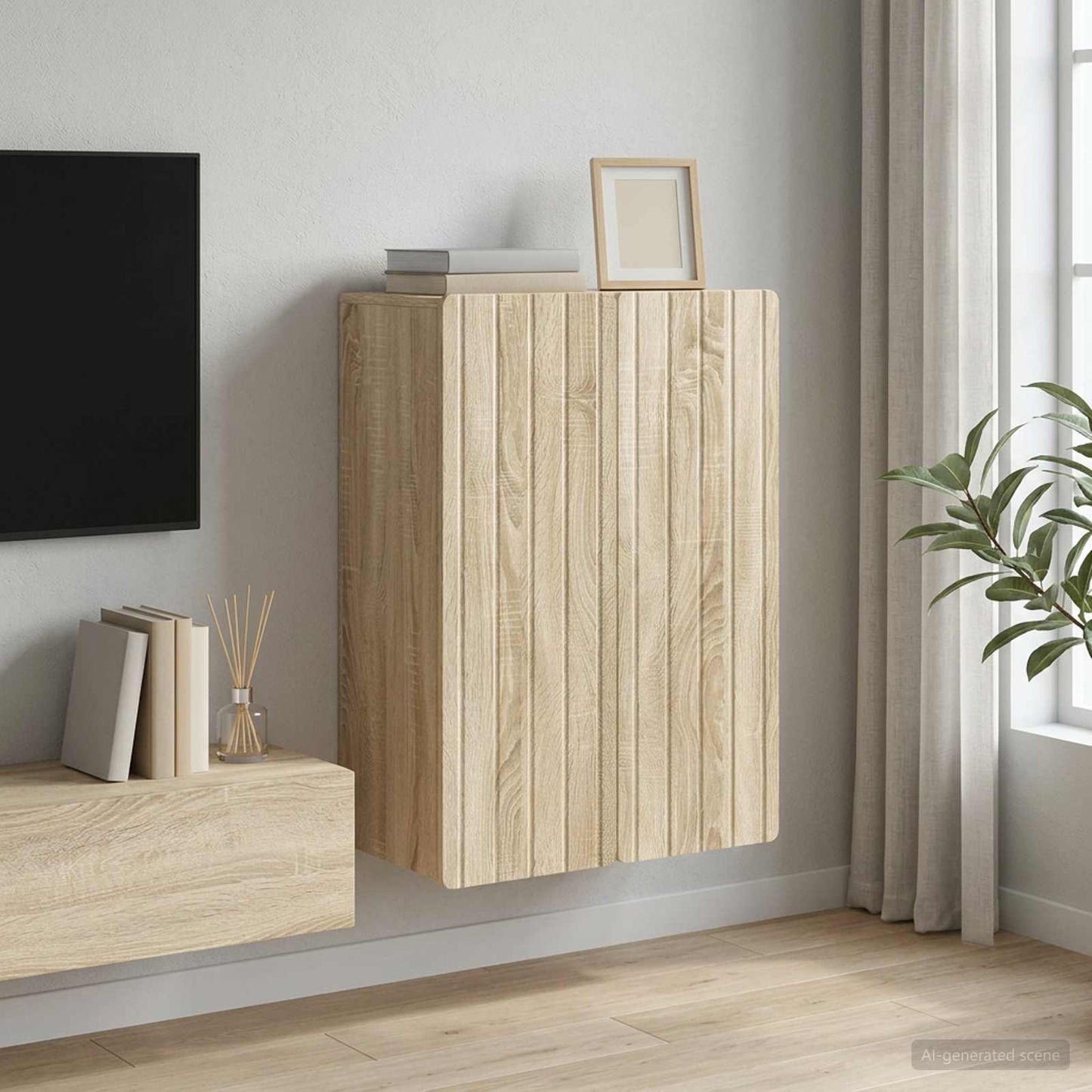 Wall-Mounted Cabinet Sonoma Oak 66 x 34.5 x 92 cm