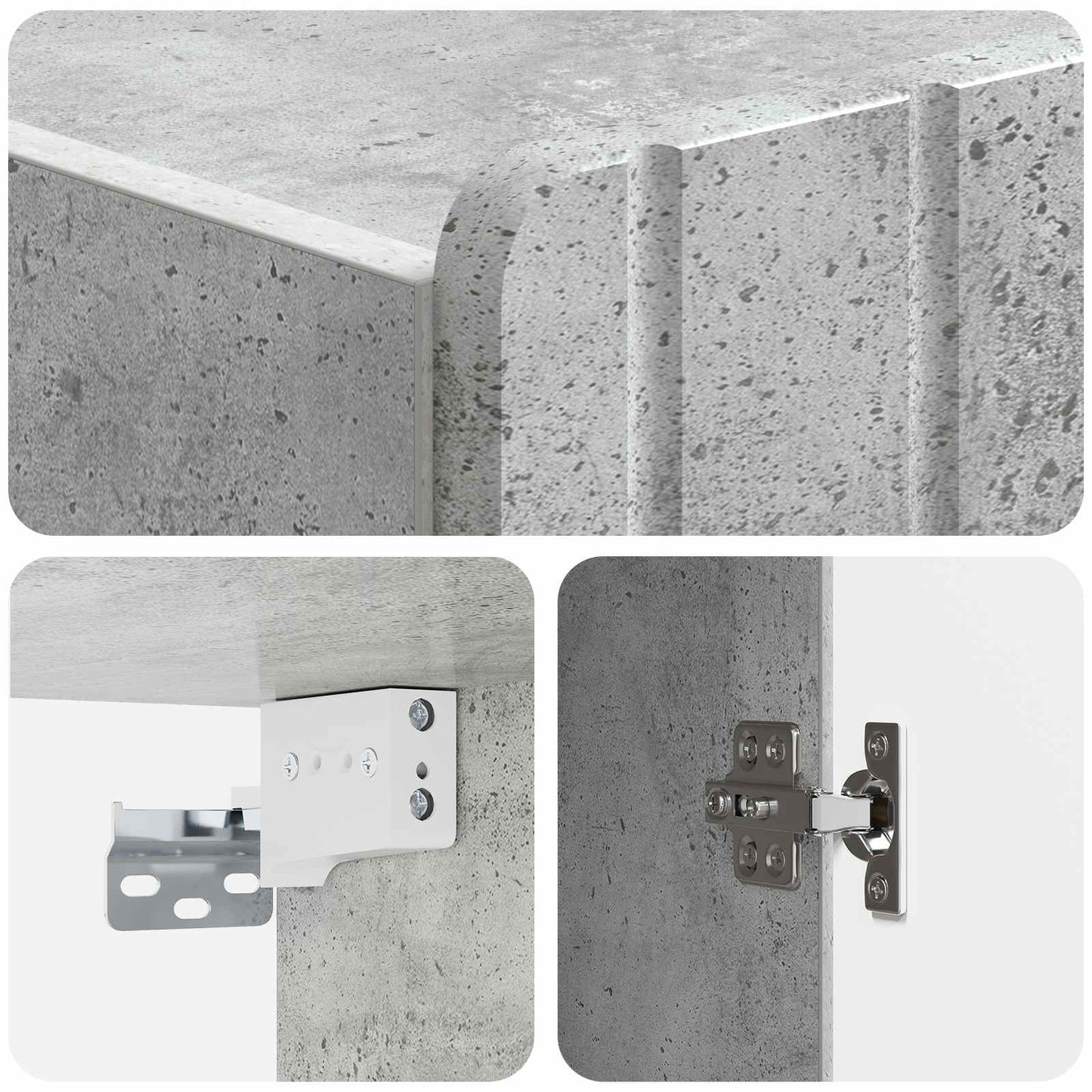 Wall-Mounted Cabinet Concrete Grey 66 x 34.5 x 92 cm