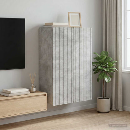 Wall-Mounted Cabinet Concrete Grey 66 x 34.5 x 92 cm
