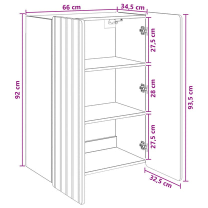 Wall-Mounted Cabinet Old Wood 66 x 34.5 x 92 cm Engineered Wood