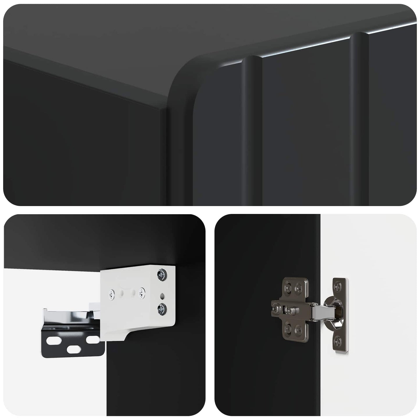 Wall-Mounted Cabinet Black 59 x 31 x 64 cm Engineered Wood