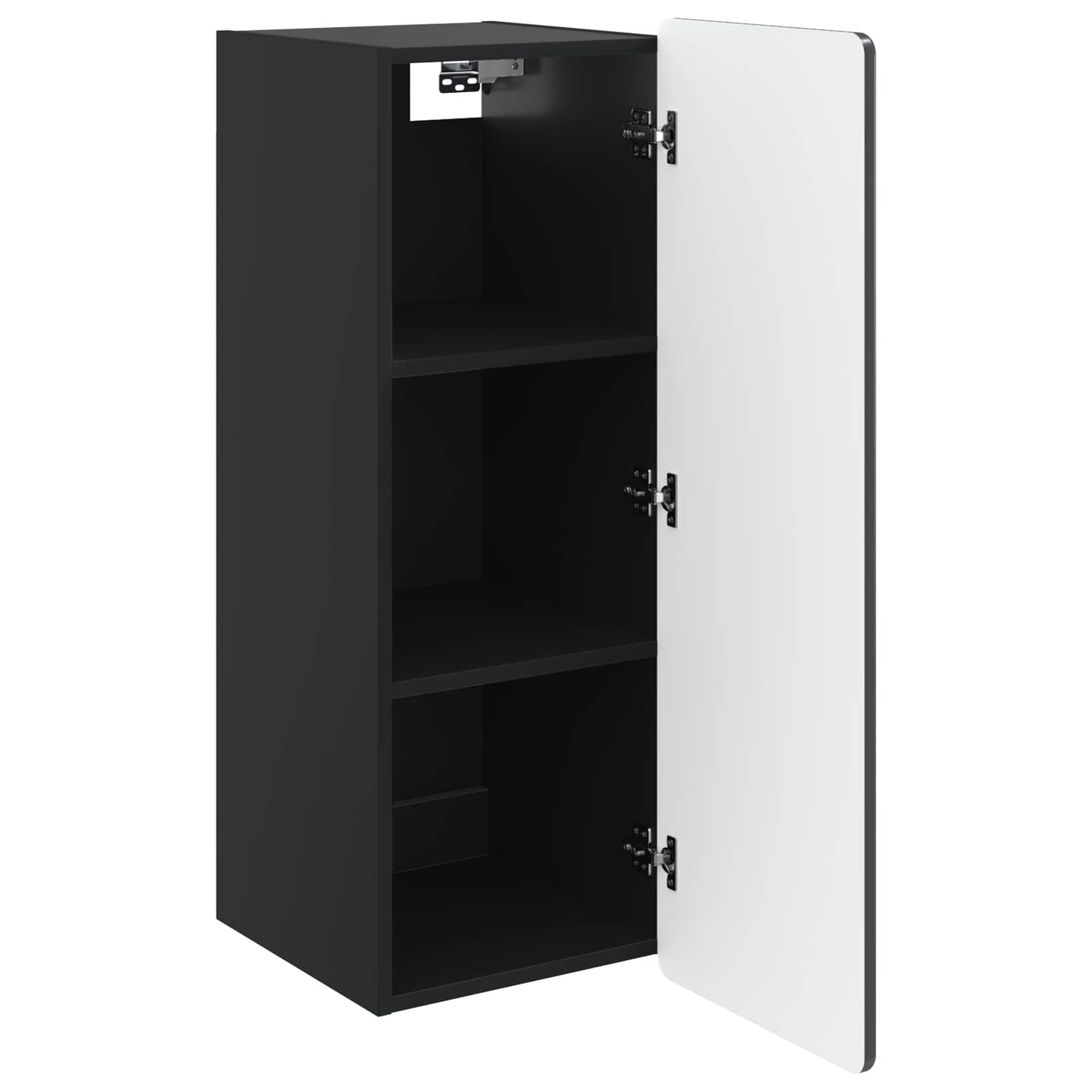 Wall-Mounted Cabinet Black 33 x 34.5 x 94 cm Engineered Wood