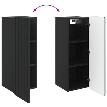 Wall-Mounted Cabinet Black 33 x 34.5 x 94 cm Engineered Wood