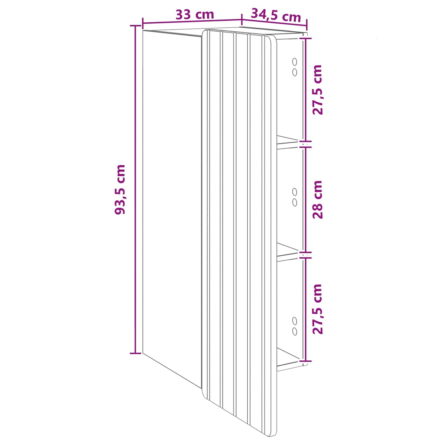 Wall-Mounted Cabinet Sonoma Oak 33 x 34.5 x 94 cm