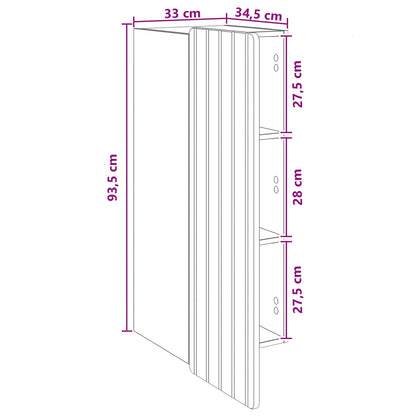 Wall-Mounted Cabinet Sonoma Oak 33 x 34.5 x 94 cm