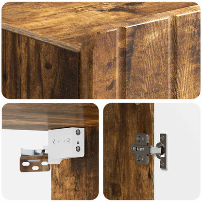 Wall-Mounted Cabinet Smoked Oak 33 x 34.5 x 94 cm