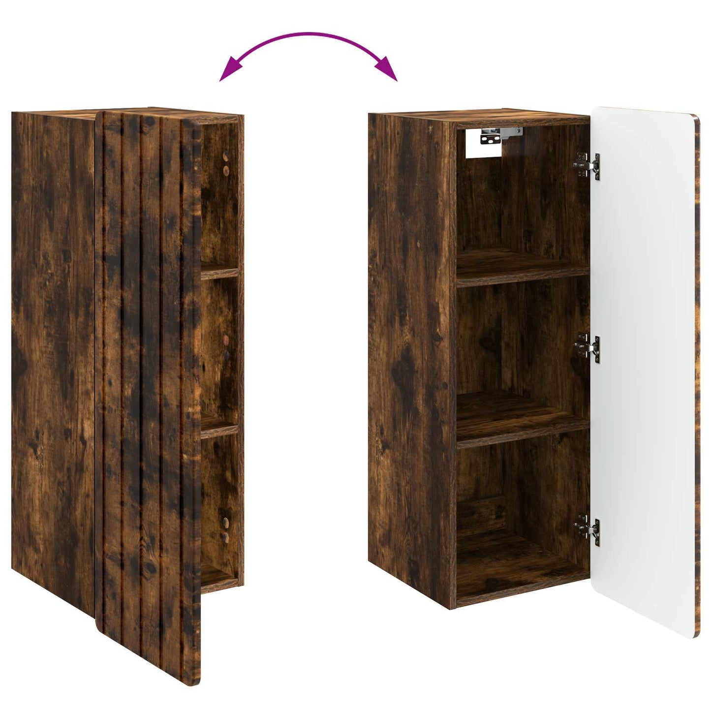 Wall-Mounted Cabinet Smoked Oak 33 x 34.5 x 94 cm