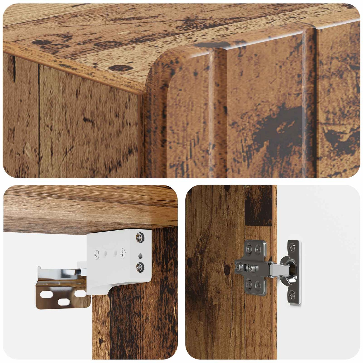 Wall-Mounted Cabinet Old Wood 33 x 34.5 x 94 cm Engineered Wood