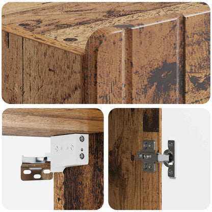 Wall-Mounted Cabinet Old Wood 33 x 34.5 x 94 cm Engineered Wood