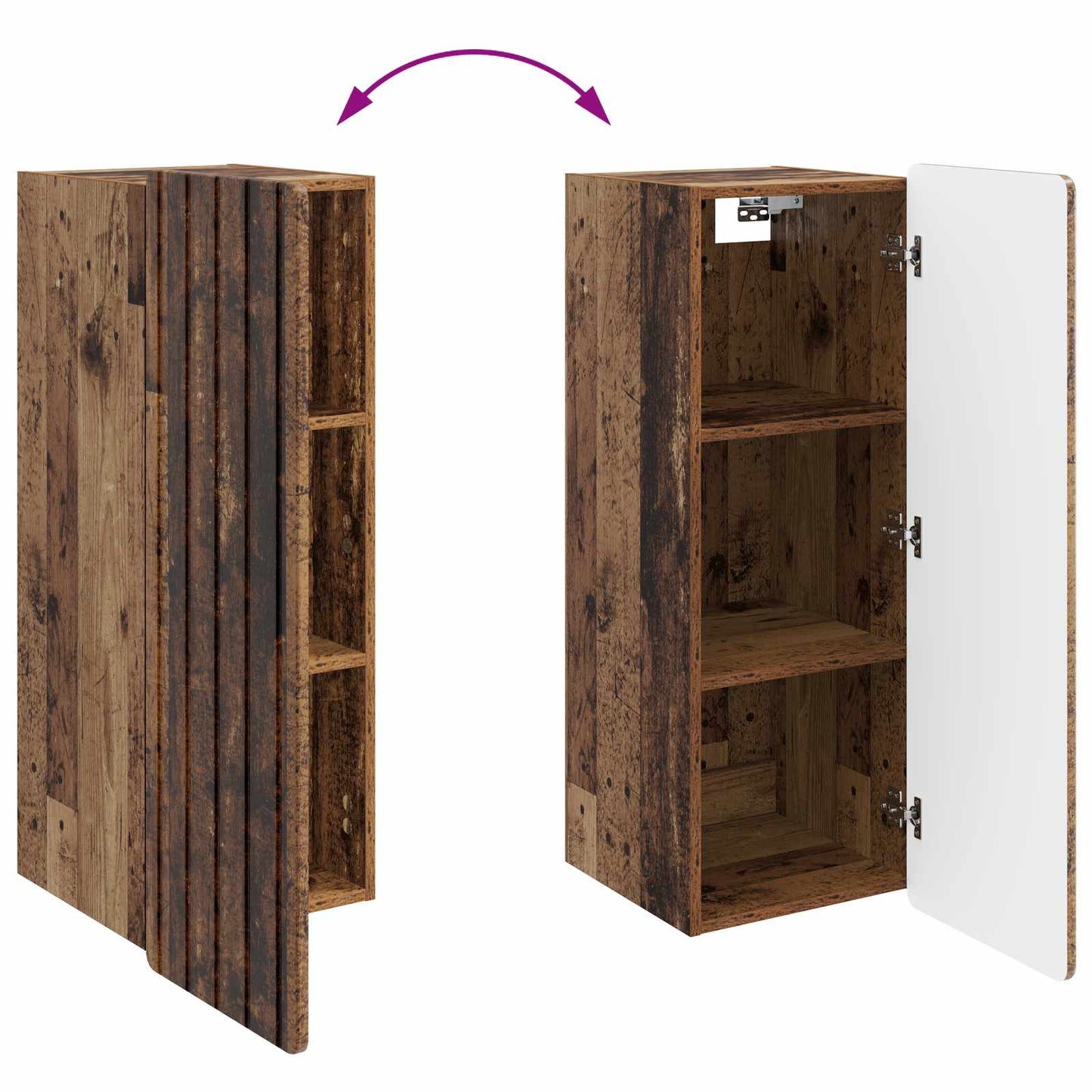 Wall-Mounted Cabinet Old Wood 33 x 34.5 x 94 cm Engineered Wood