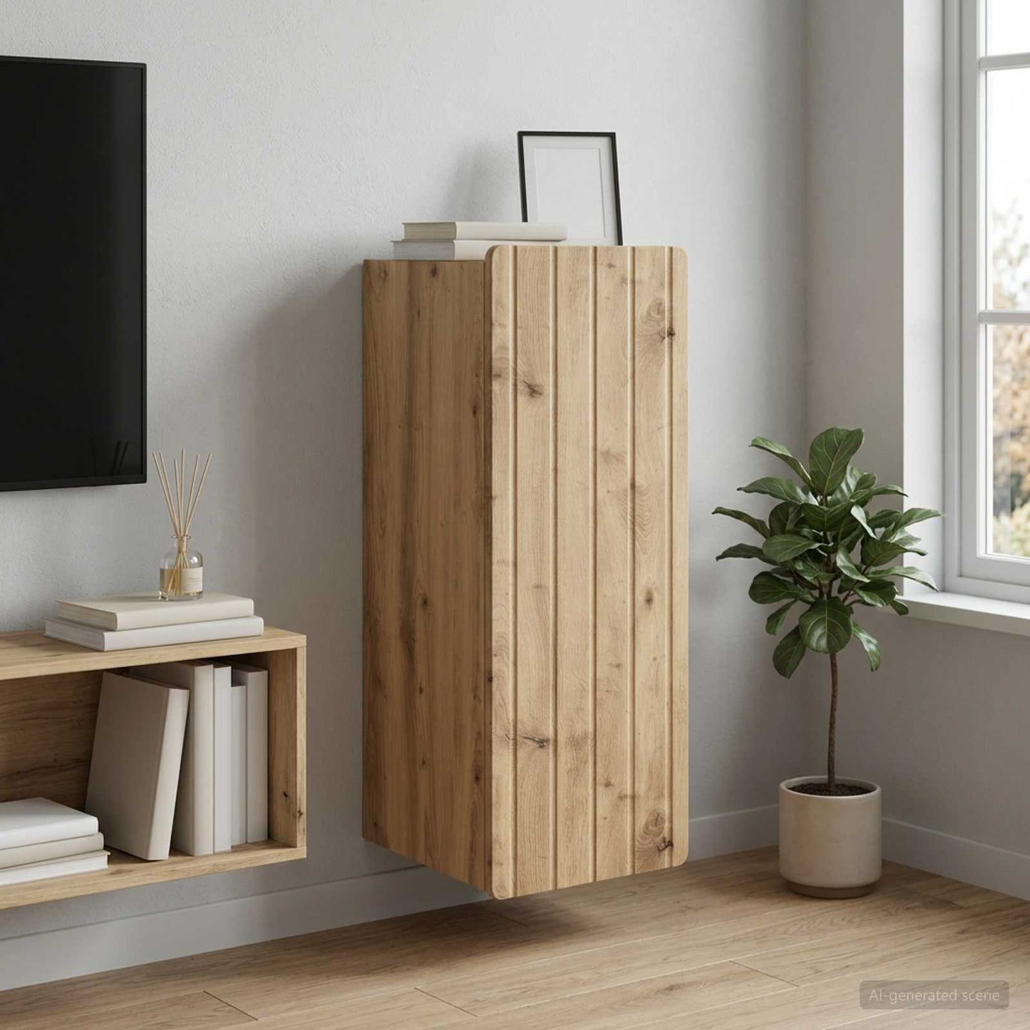 Wall-Mounted Cabinet 33 x 34.5 x 94 cm Engineered Wood