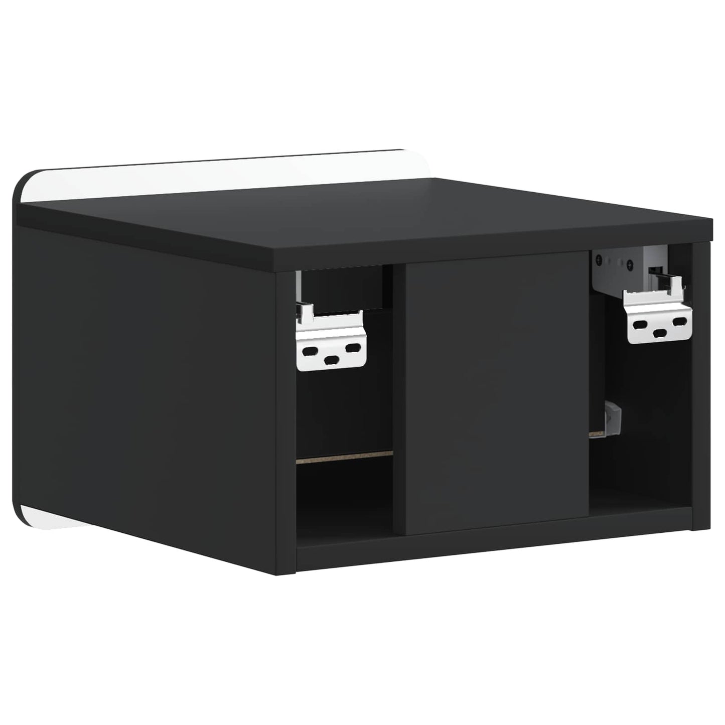 Wall-Mounted Bedside Cabinet Black 33 x 34.5 x 24 cm