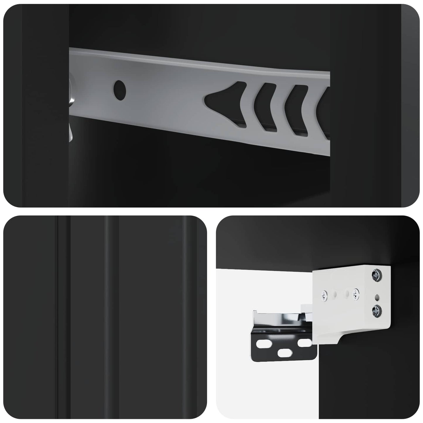 Wall-Mounted Bedside Cabinet 2 pcs Black 33 x 34.5 x 24 cm