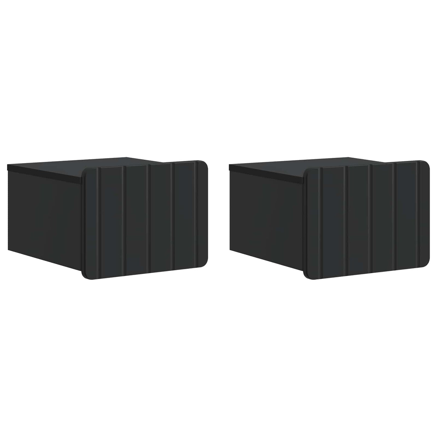 Wall-Mounted Bedside Cabinet 2 pcs Black 33 x 34.5 x 24 cm