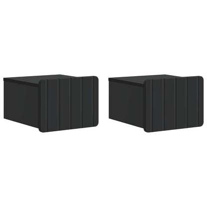 Wall-Mounted Bedside Cabinet 2 pcs Black 33 x 34.5 x 24 cm