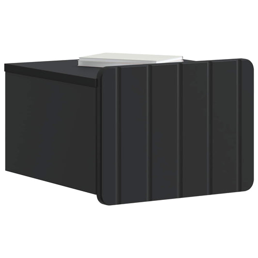 Wall-Mounted Bedside Cabinet 2 pcs Black 33 x 34.5 x 24 cm