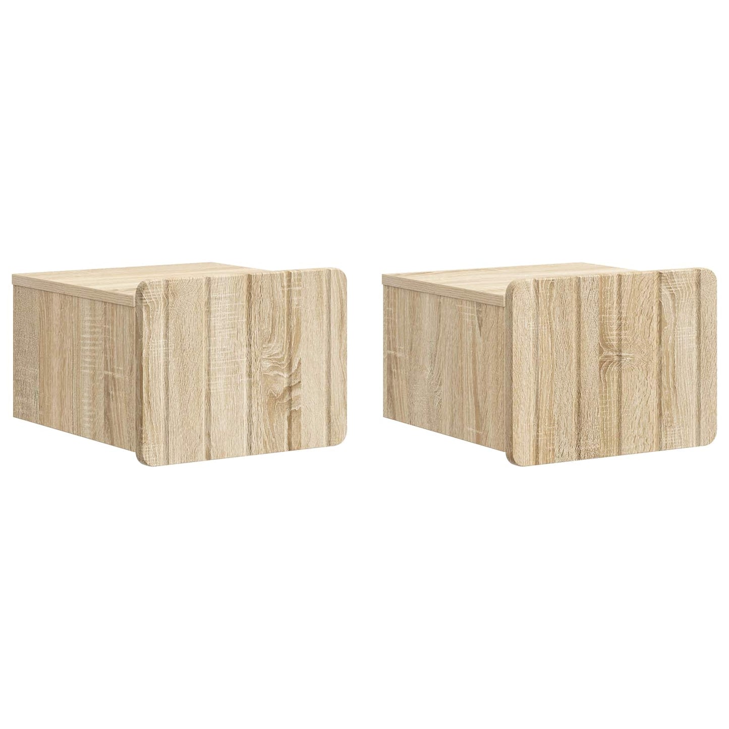 Wall-Mounted Bedside Cabinet 2 pcs Sonoma Oak 33 x 34.5 x 24 cm