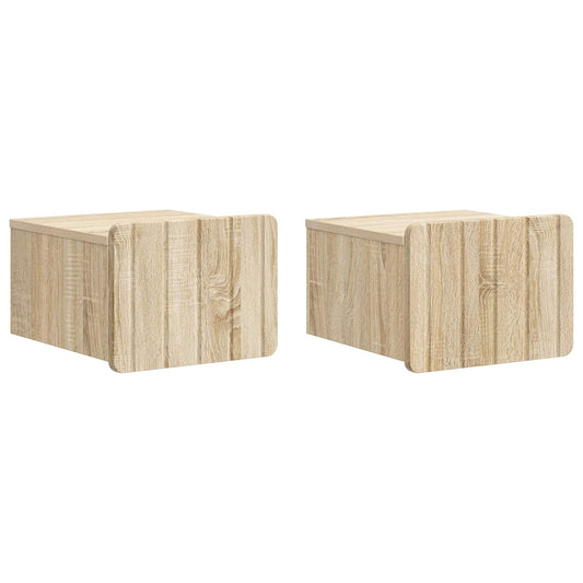 Wall-Mounted Bedside Cabinet 2 pcs Sonoma Oak 33 x 34.5 x 24 cm