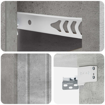 Wall-Mounted Bedside Cabinet with Drawer 2 pcs Concrete Grey
