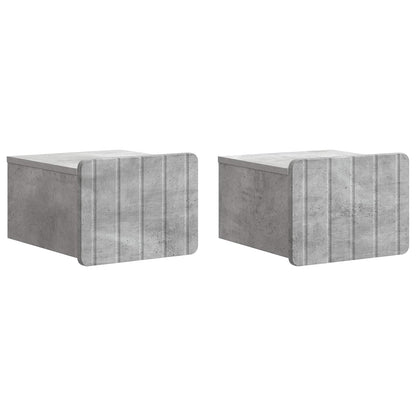 Wall-Mounted Bedside Cabinet with Drawer 2 pcs Concrete Grey