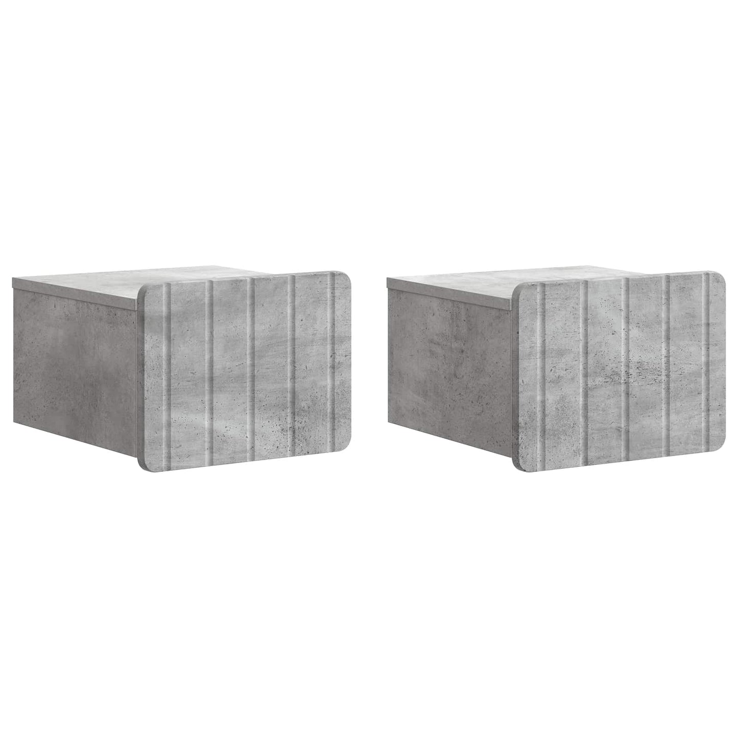 Wall-Mounted Bedside Cabinet 2 pcs Concrete Grey