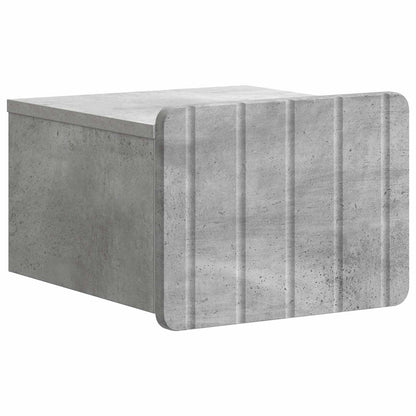 Wall-Mounted Bedside Cabinet with Drawer 2 pcs Concrete Grey