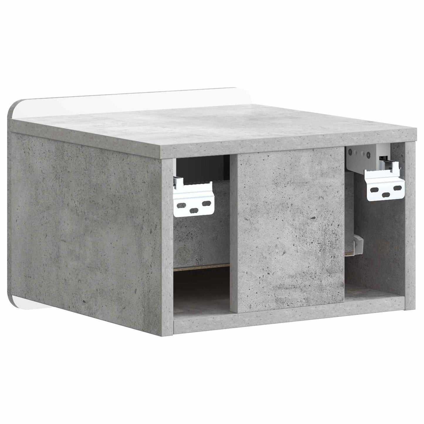 Wall-Mounted Bedside Cabinet with Drawer 2 pcs Concrete Grey