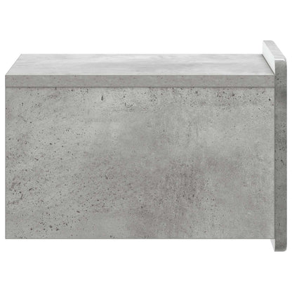 Wall-Mounted Bedside Cabinet with Drawer 2 pcs Concrete Grey