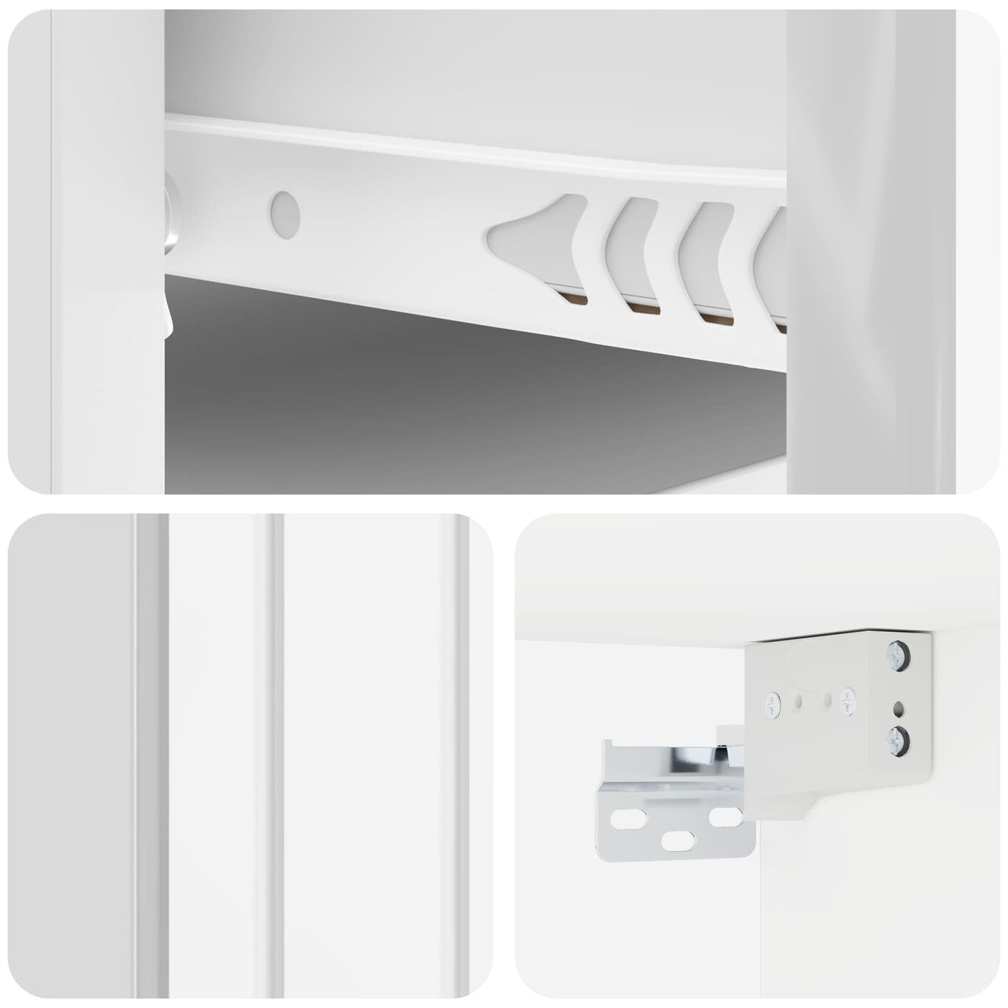 Wall-Mounted Bedside Cabinet with Drawer 2 pcs High Gloss White