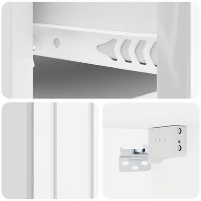 Wall-Mounted Bedside Cabinet with Drawer 2 pcs High Gloss White