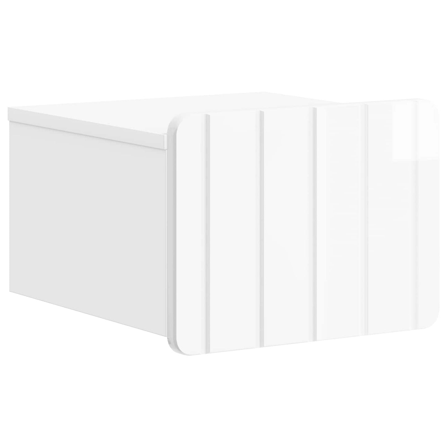 Wall-Mounted Bedside Cabinet with Drawer 2 pcs High Gloss White