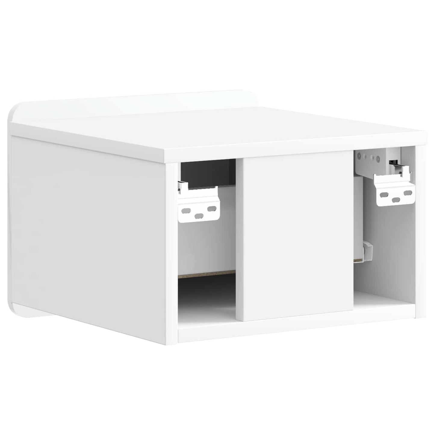 Wall-Mounted Bedside Cabinet with Drawer 2 pcs High Gloss White