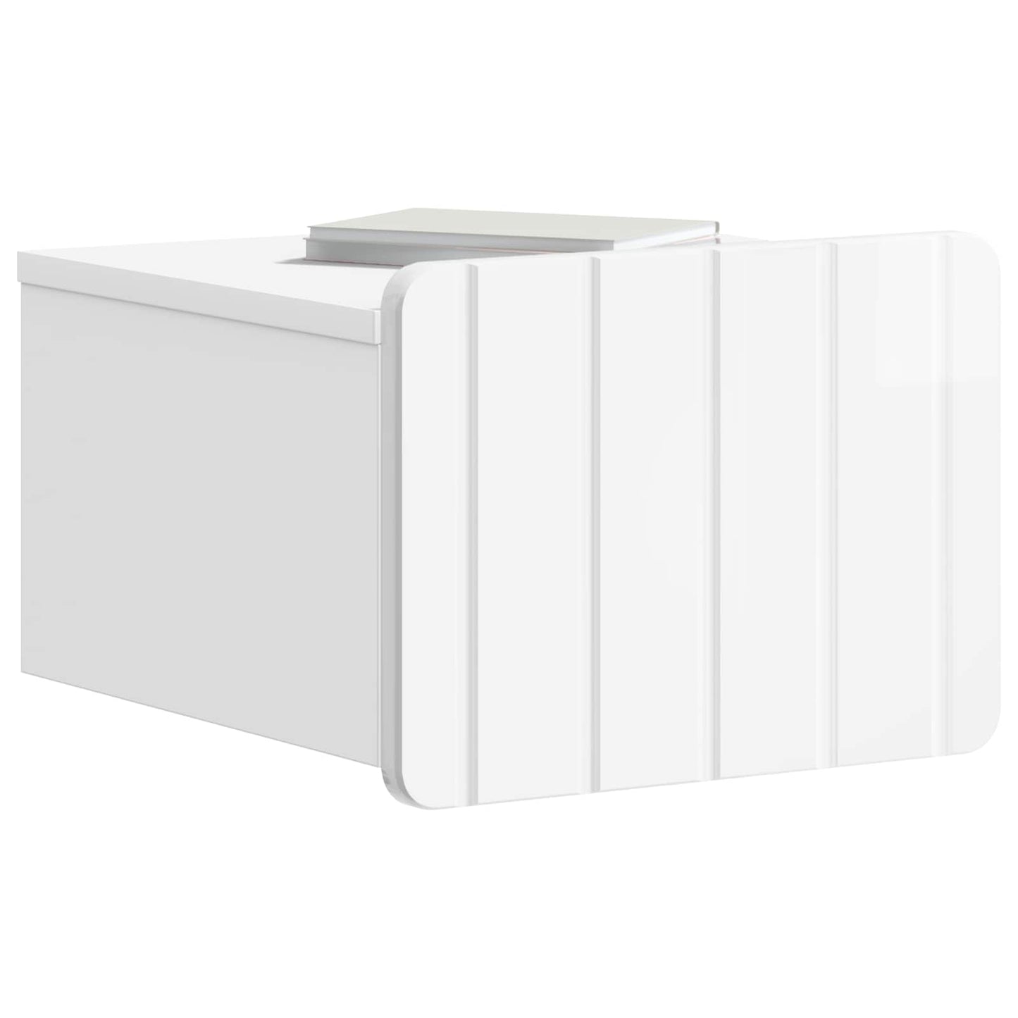 Wall-Mounted Bedside Cabinet with Drawer 2 pcs High Gloss White